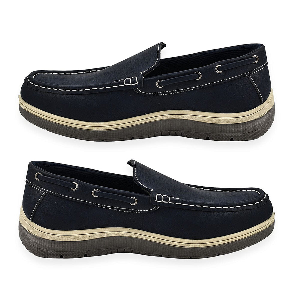 Exmouth Mens Slip On Boat Shoes (Size 10) - Navy