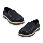 Exmouth Mens Slip On Boat Shoes (Size 10) - Navy