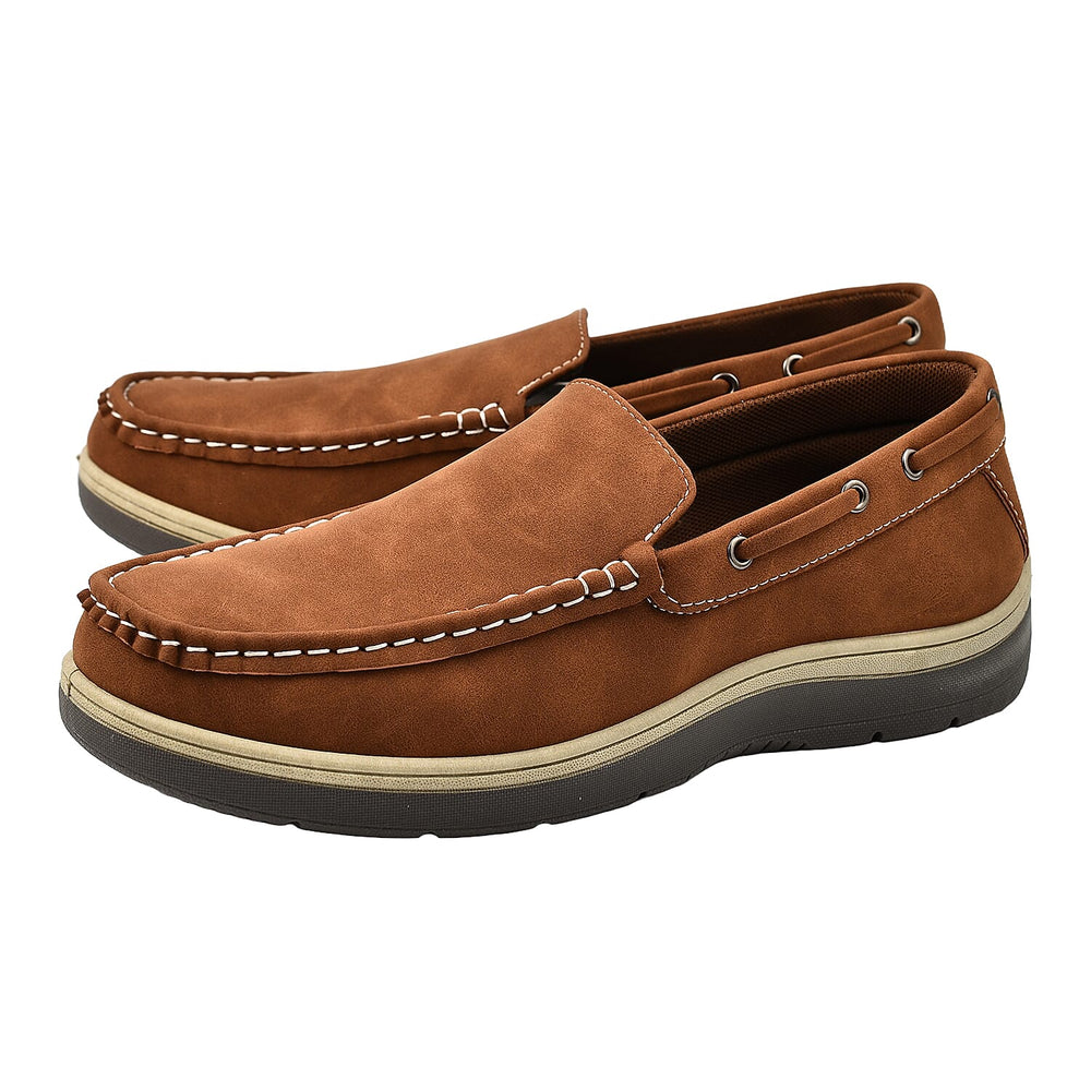 Exmouth Mens Slip On Boat Shoes (Size 7) - Brown