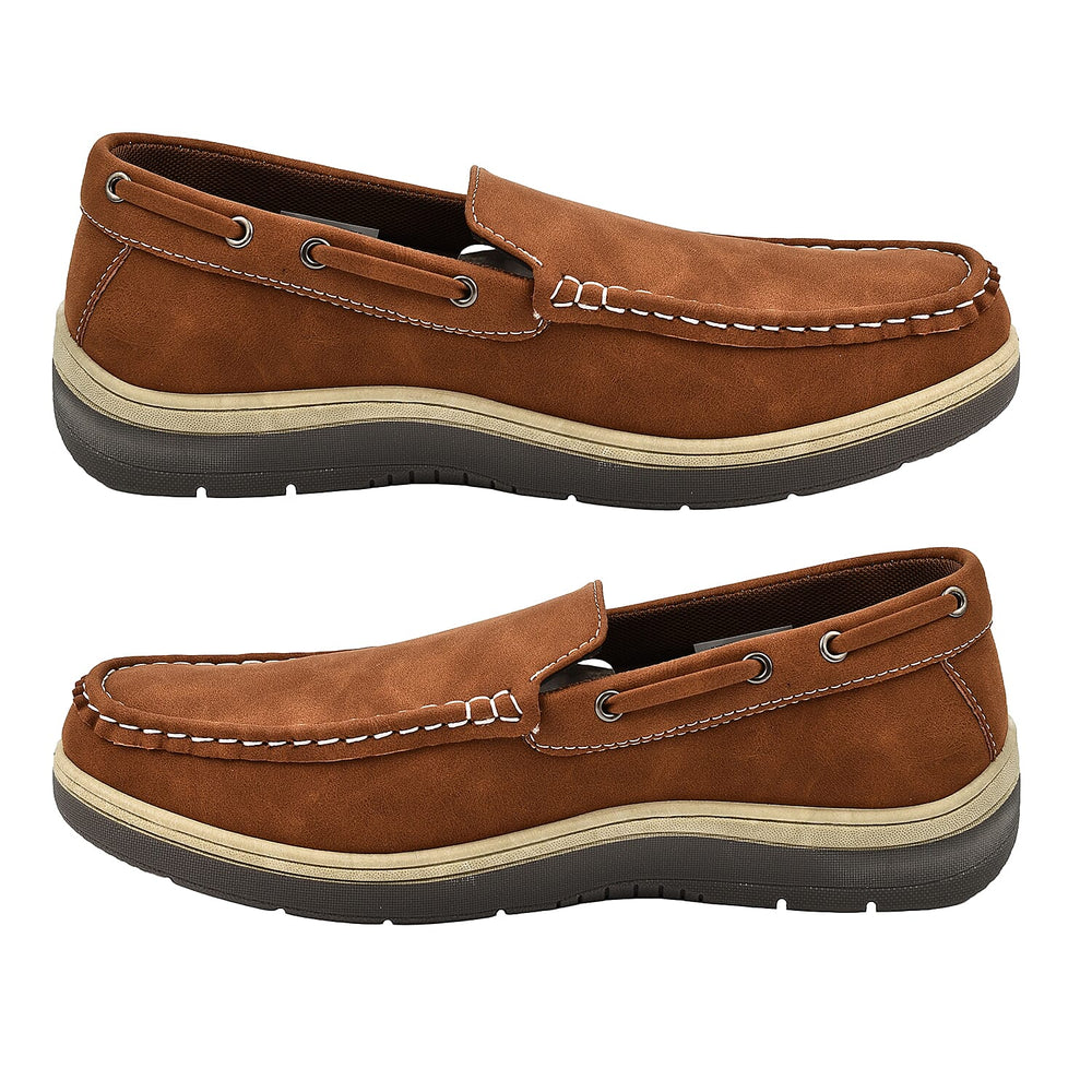 Exmouth Mens Slip On Boat Shoes (Size 7) - Brown