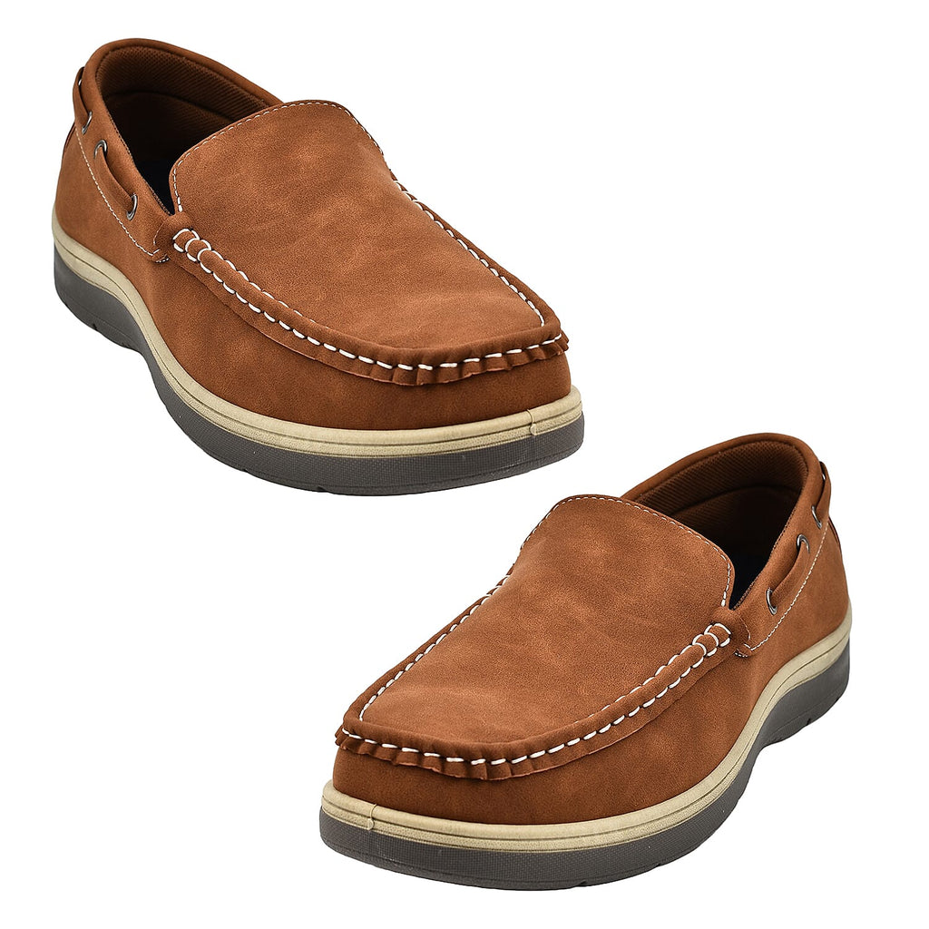 Exmouth Mens Slip On Boat Shoes (Size 7) - Brown