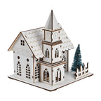 Christmas Tree - Church With Warm LED Light (Battery Operated, 2AA not inc.)