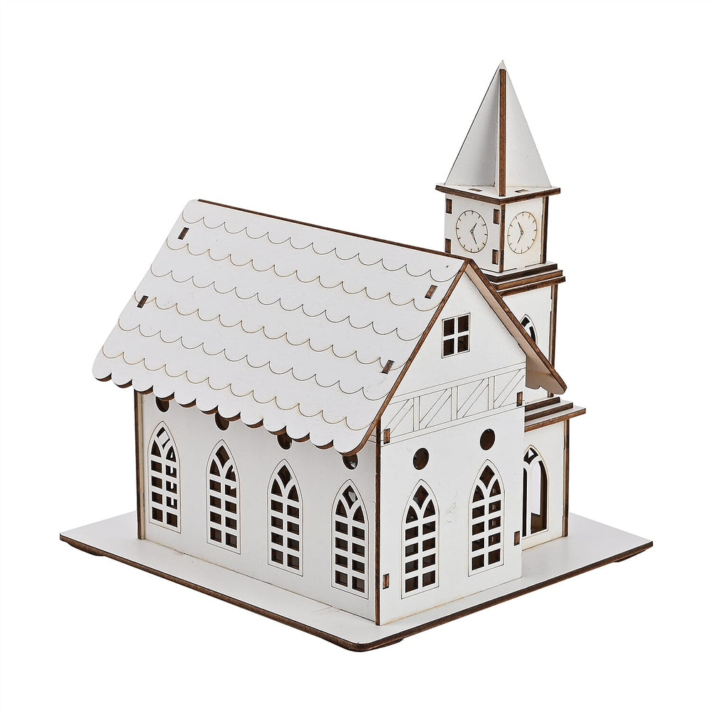 Christmas Tree - Church With Warm LED Light (Battery Operated, 2AA not inc.)