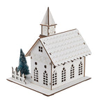 Christmas Tree - Church With Warm LED Light (Battery Operated, 2AA not inc.)