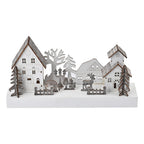 Exquisite Plywood Christmas Tree - House With 4 Warm LED Light(Battery Operated, 2AA Exclud.)