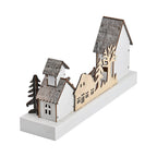 Exquisite Plywood Christmas Tree - House With 4 Warm LED Light(Battery Operated, 2AA Exclud.)