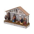 Exquisite Wood House Decoration with 7 LED Lights (Size 29x7x21 Cm) - Nativity