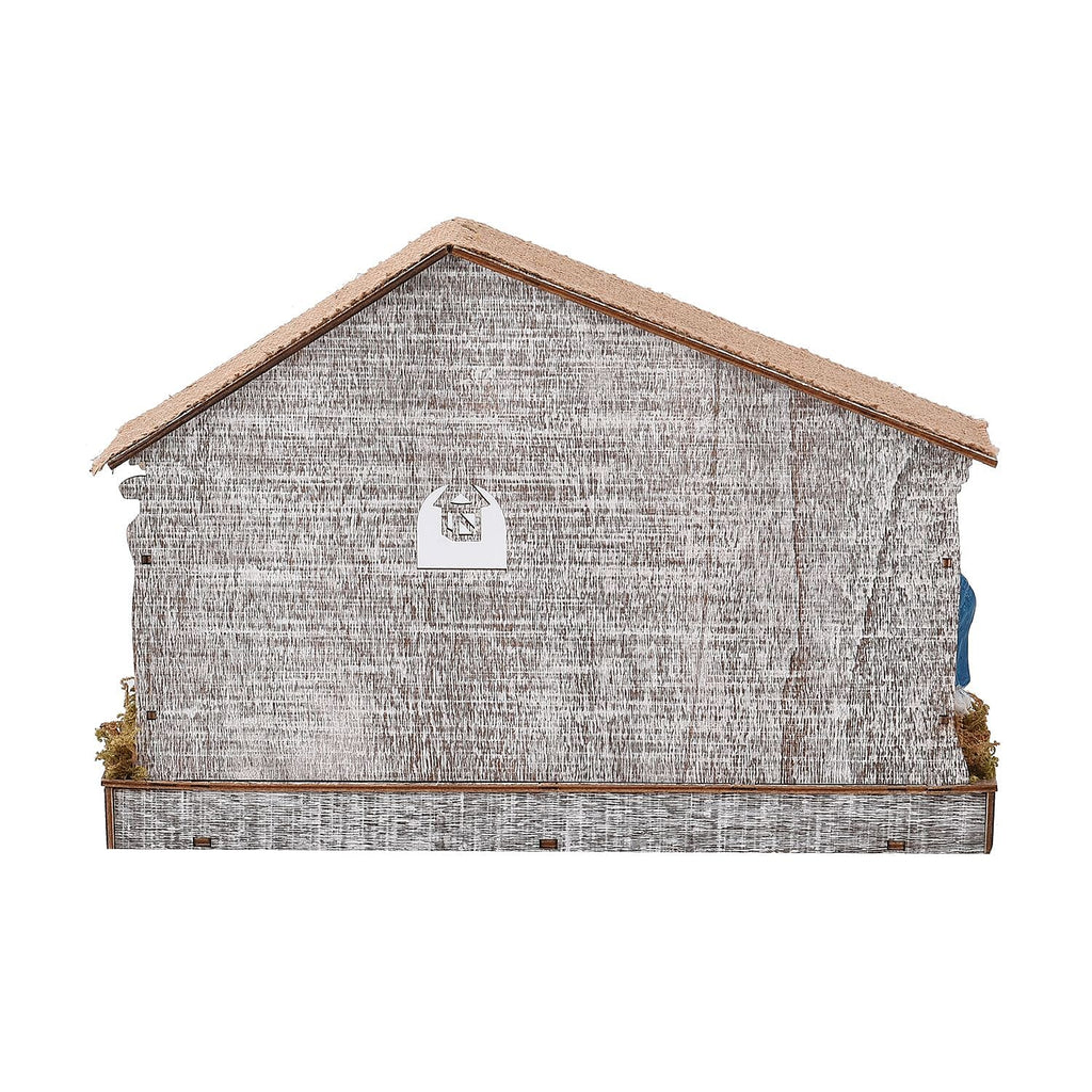 Exquisite Wood House Decoration with 7 LED Lights (Size 29x7x21 Cm) - Nativity