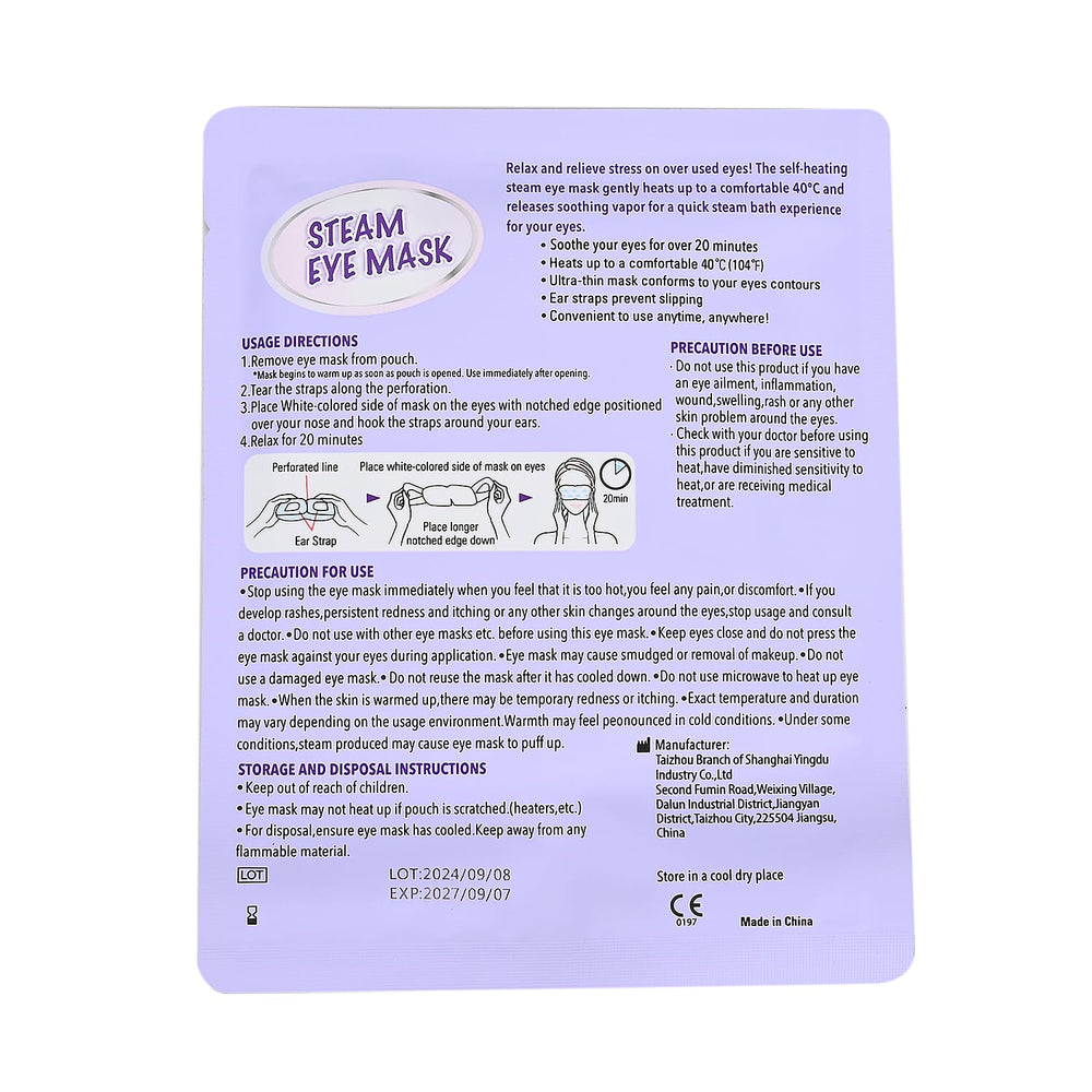 10 Piece Lavender Steam Eye Mask