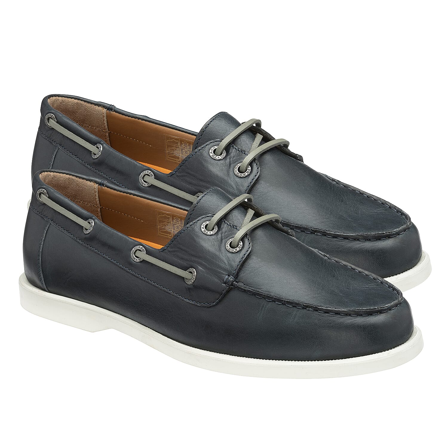 FRANK WRIGHT Keel Leather Boat Shoe (Size 9) - Navy