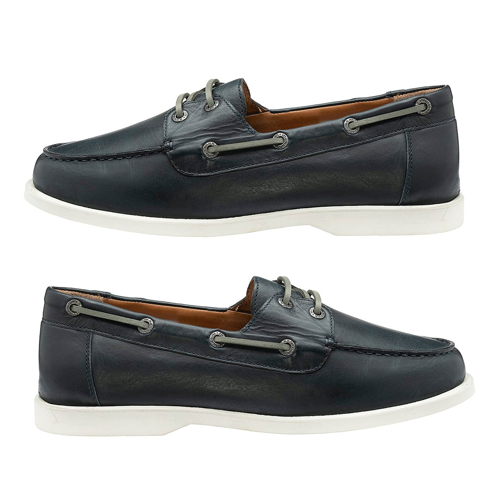 FRANK WRIGHT Keel Leather Boat Shoe (Size 9) - Navy