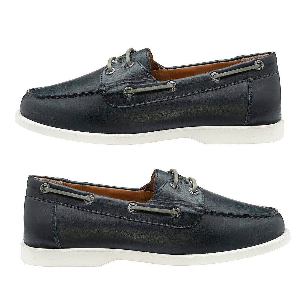 FRANK WRIGHT Keel Leather Boat Shoe (Size 10) - Navy