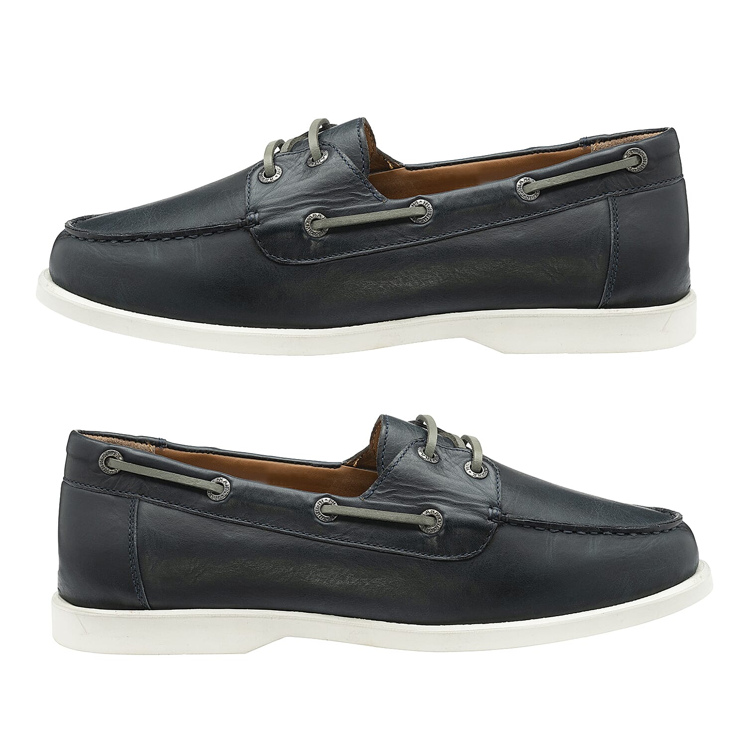 FRANK WRIGHT Keel Leather Boat Shoe (Size 10) - Navy