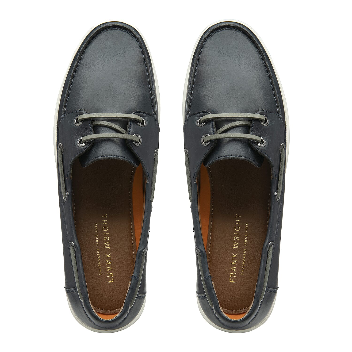 FRANK WRIGHT Keel Leather Boat Shoe (Size 10) - Navy
