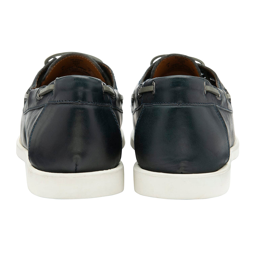 FRANK WRIGHT Keel Leather Boat Shoe (Size 10) - Navy