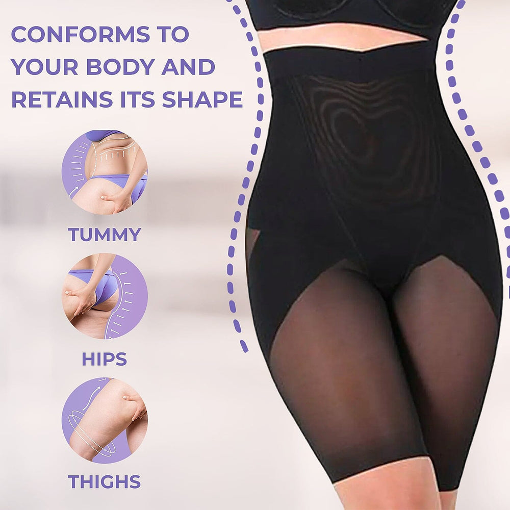 Set of 2 - Slim n Lift Silhouette Shaper with Lace (Beige-Black) -  Large