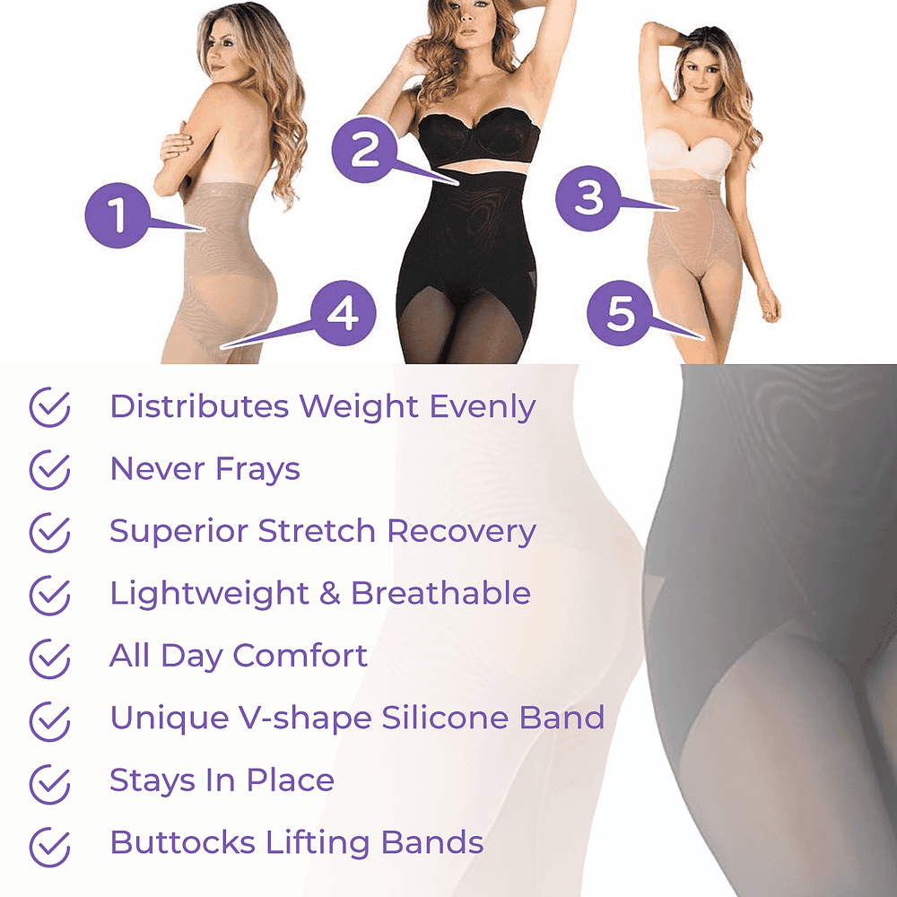 Set of 2 - Slim n Lift Silhouette Shaper with Lace (Beige-Black) -  Large