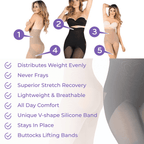 Set of 2 - Slim n Lift Silhouette Shaper with Lace (Beige-Black) -  Large