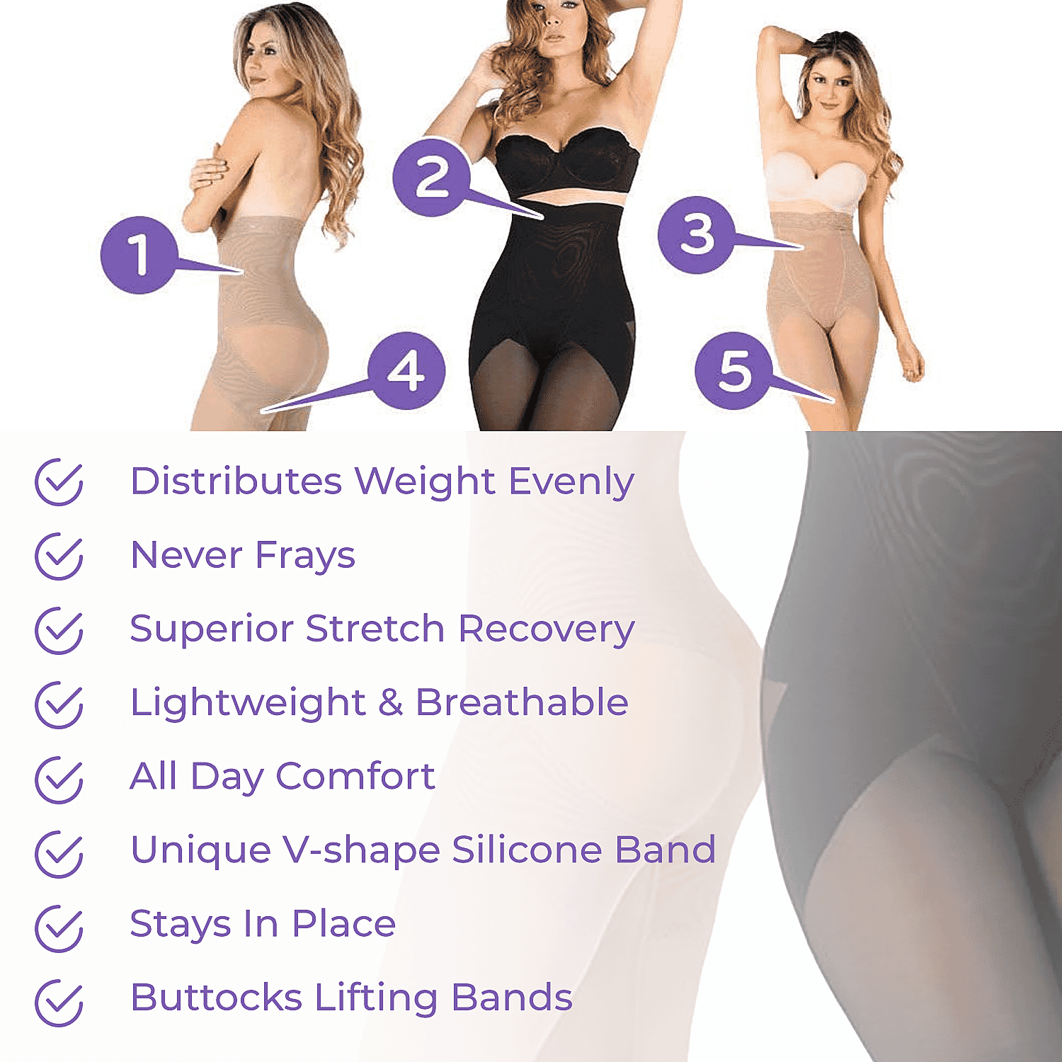 Set of 2 - Slim n Lift Silhouette Shaper with Lace (Beige-Black) -  Large