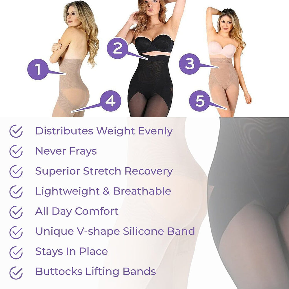 Set of 2 - Slim n Lift Silhouette Shaper with Lace (Beige-Black) -  Large
