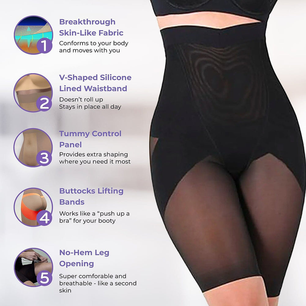 Set of 2 - Slim n Lift Silhouette Shaper with Lace (Beige-Black) -  Large