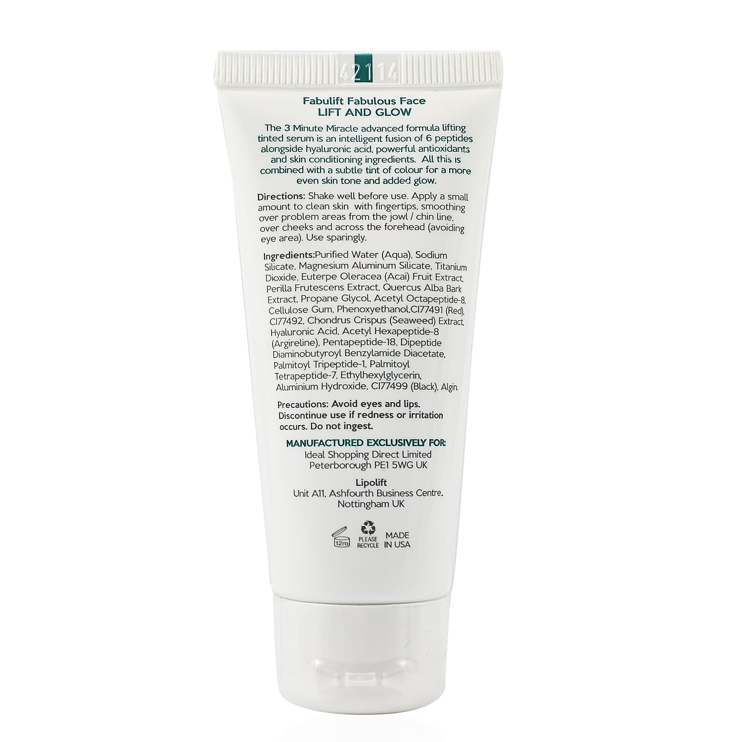 Fabulift 3 Minute Miracle Lift and Glow Instant Tinted Face Serum (30ml) - 300 applications