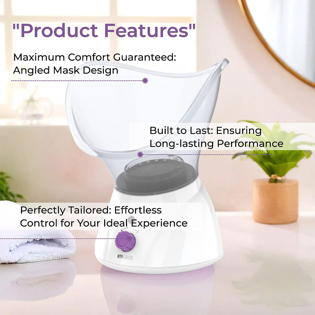 HoMedics Facial Spa, Facial Steamer-Mist, Revitalising, Angled Mask for Comfort, Opens Pores for Deep Cleaning, Includes Nasal Attachment to Ease Congestion