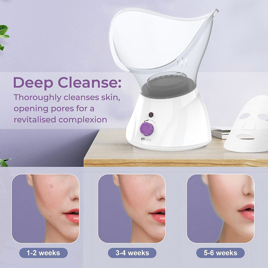 HoMedics Facial Spa, Facial Steamer-Mist, Revitalising, Angled Mask for Comfort, Opens Pores for Deep Cleaning, Includes Nasal Attachment to Ease Congestion