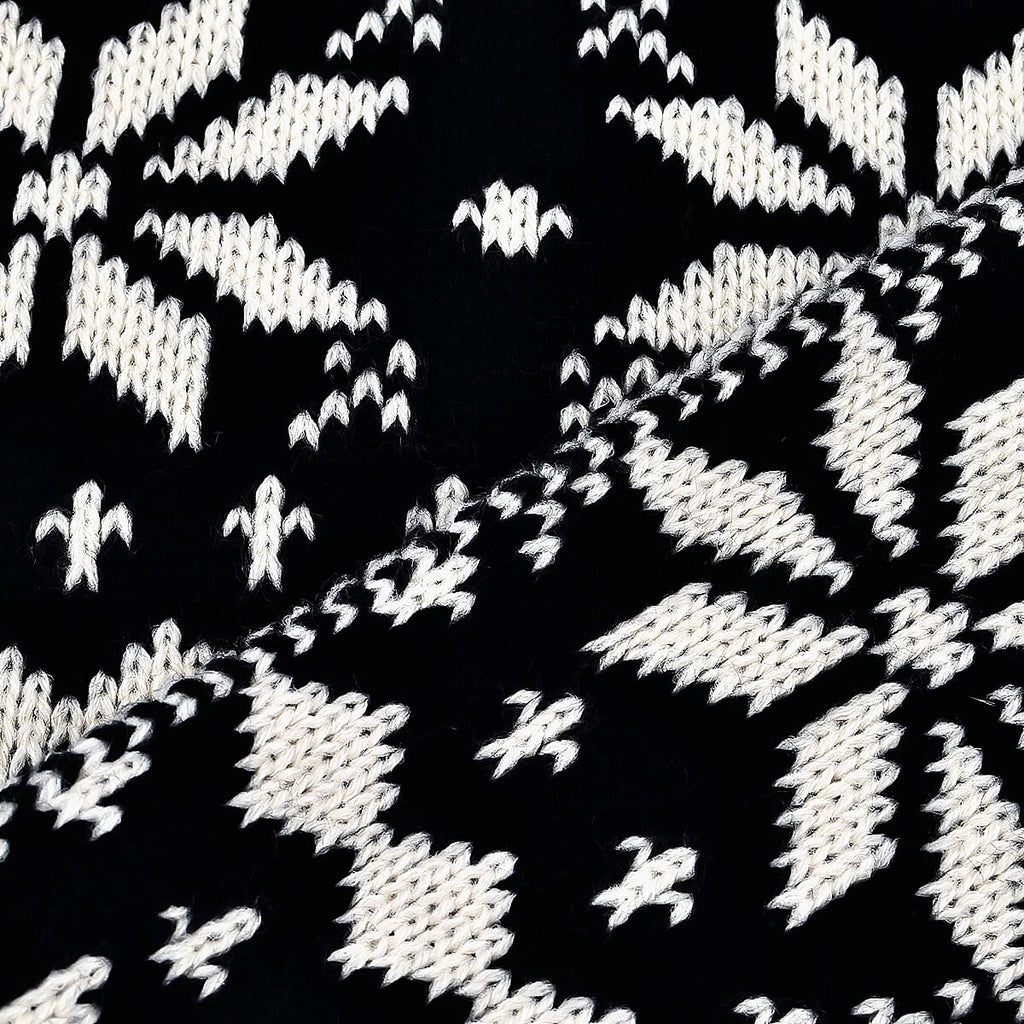 Fairisle Reversible Knit Scarf (Size 138x18 Cm) - Dark Blue & Cream