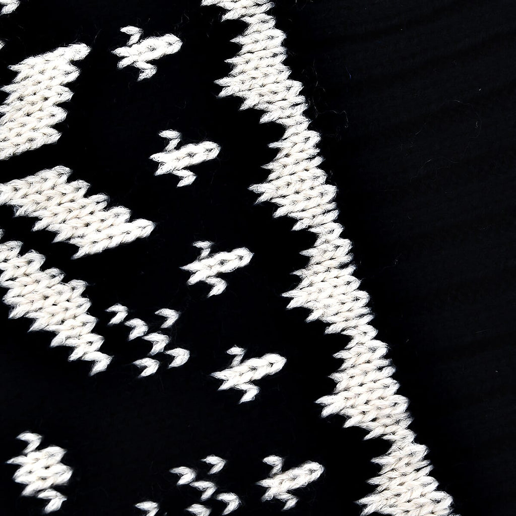 Fairisle Reversible Knit Scarf (Size 138x18 Cm) - Dark Blue & Cream