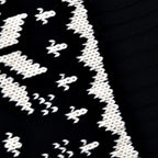 Fairisle Reversible Knit Scarf (Size 138x18 Cm) - Dark Blue & Cream