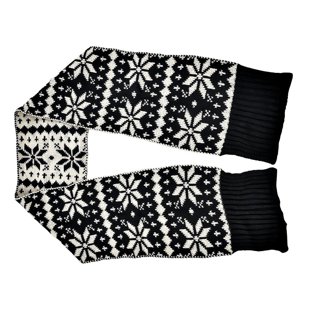 Fairisle Reversible Knit Scarf (Size 144x20 Cm) - Grey - Cream