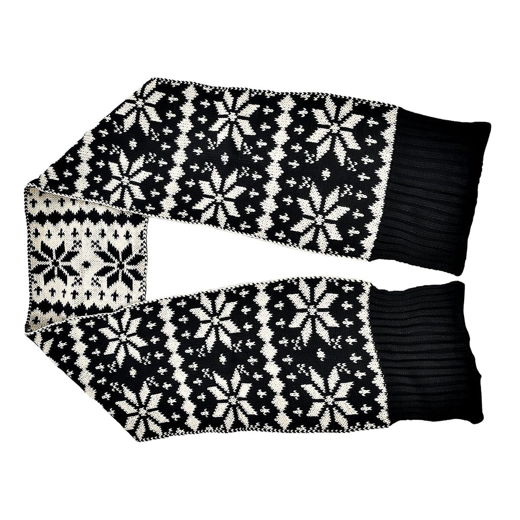 Fairisle Reversible Knit Scarf (Size 144x20 Cm) - Grey - Cream