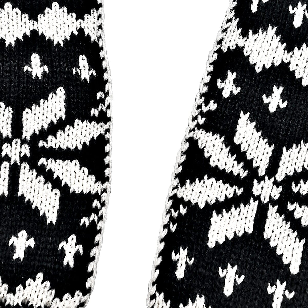 Fairisle Reversible Knit Scarf (Size 144x20 Cm) - Grey - Cream