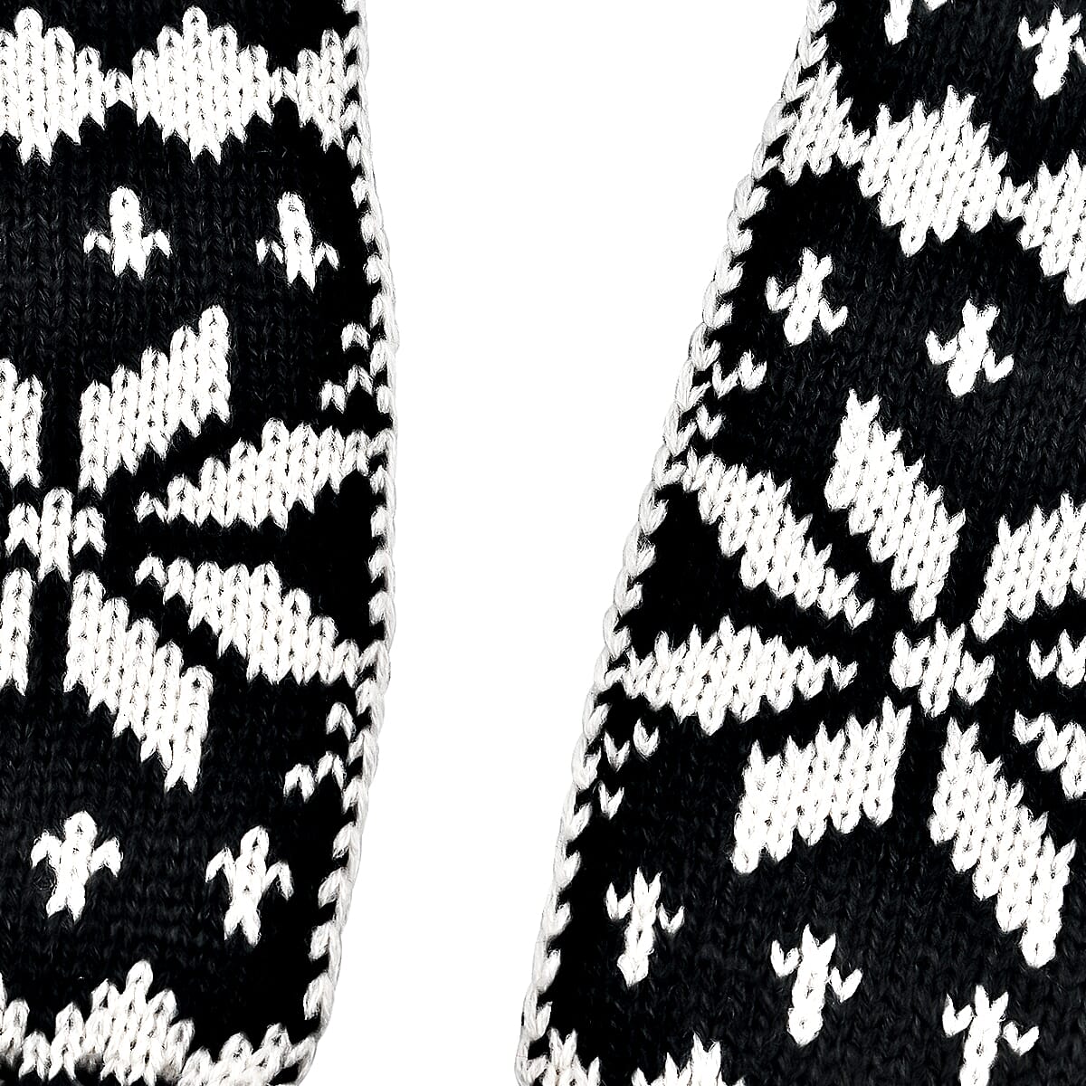 Fairisle Reversible Knit Scarf (Size 144x20 Cm) - Grey - Cream