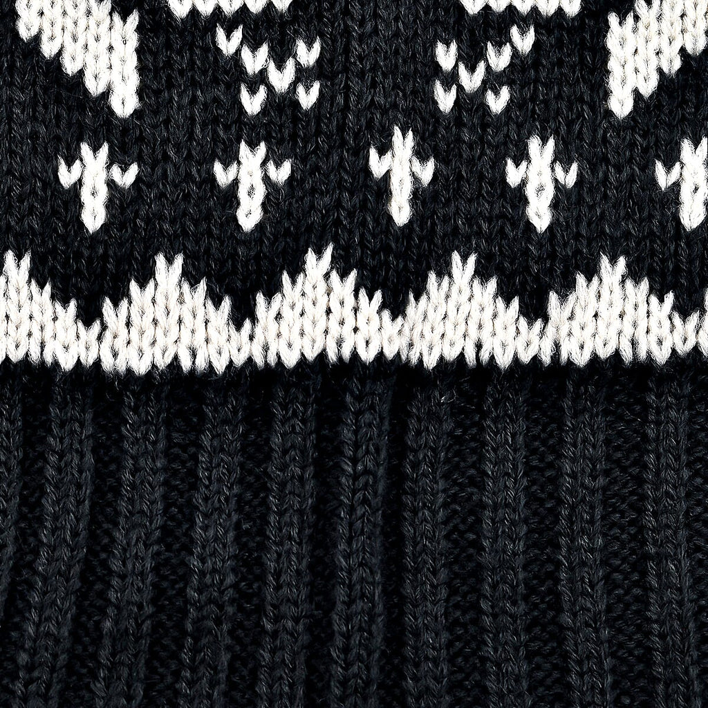 Fairisle Reversible Knit Scarf (Size 144x20 Cm) - Grey - Cream