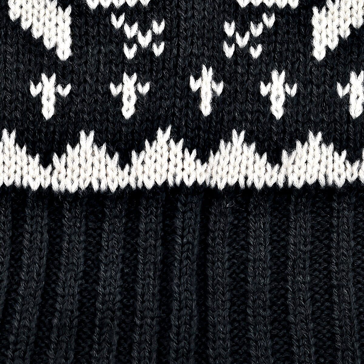 Fairisle Reversible Knit Scarf (Size 144x20 Cm) - Grey - Cream