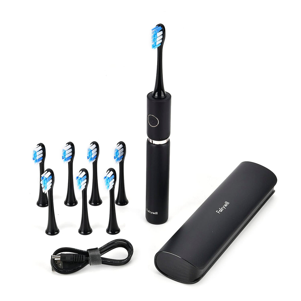 Fairywill Sonic Electronic Toothbrush with Travel Case; Comes with 8 Replaceable Toothbrush Heads