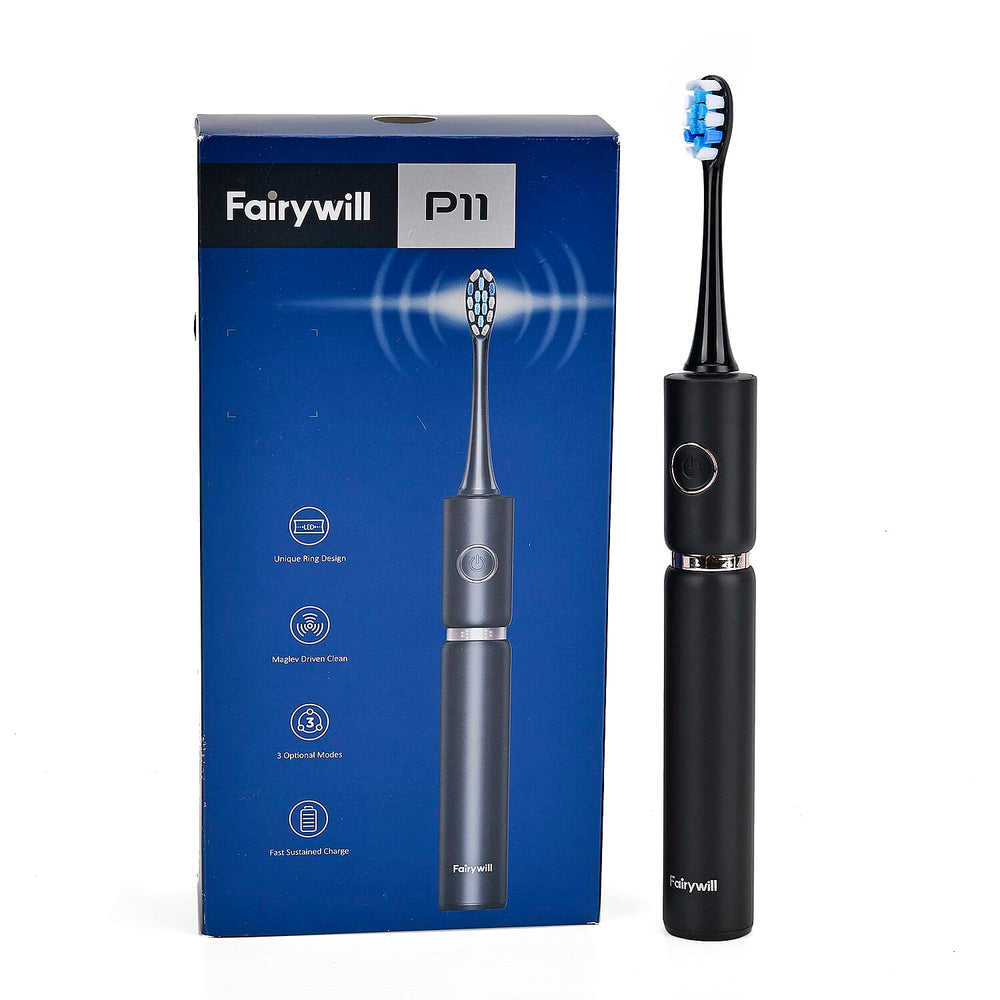 Fairywill Sonic Electronic Toothbrush with Travel Case; Comes with 8 Replaceable Toothbrush Heads