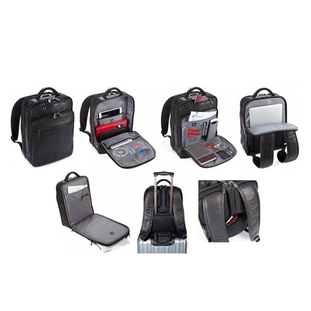 Falcon Colombian Leather 15.6 Inch Backpack - Black