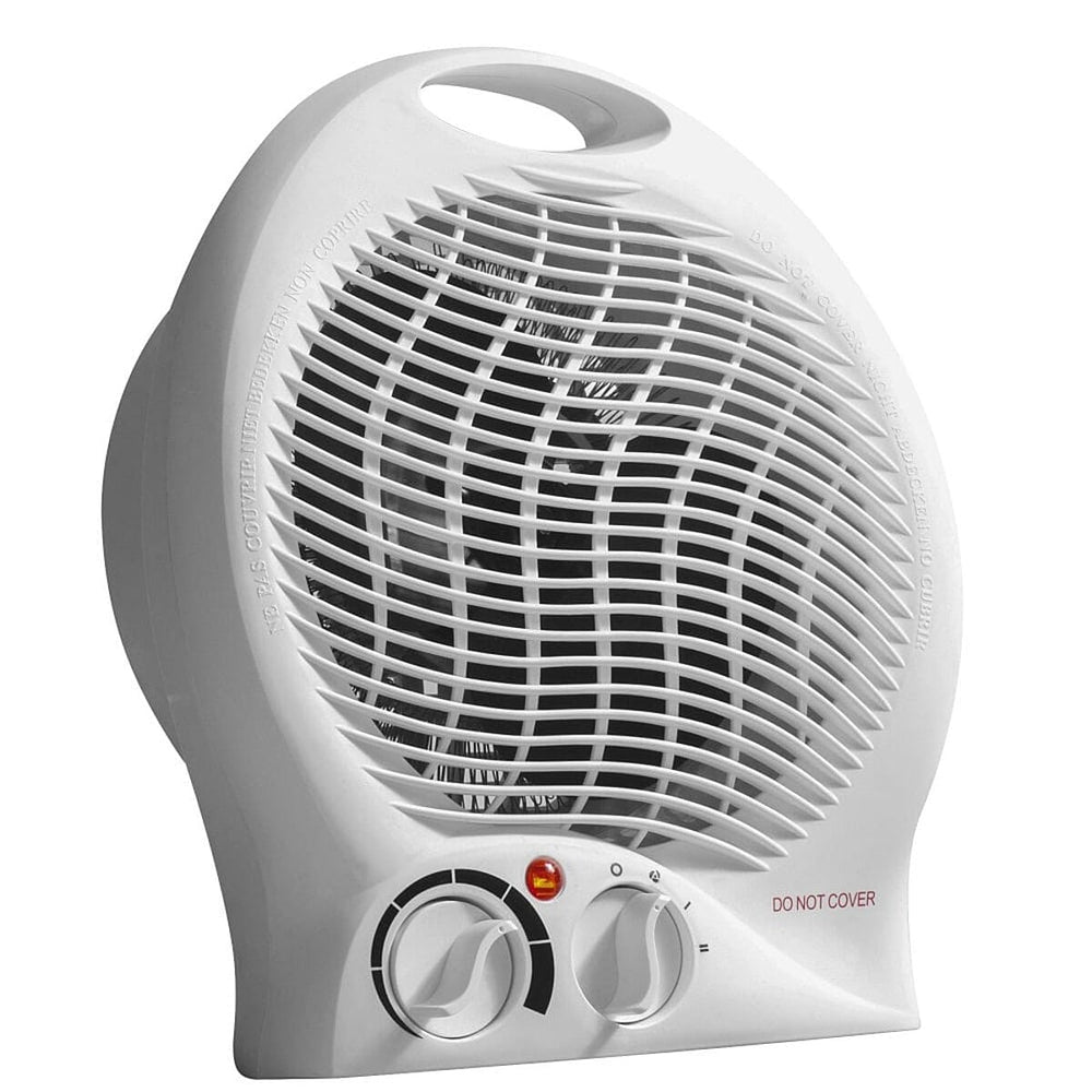 2000W Upright Fan Heater with 2 Heat Settings - White