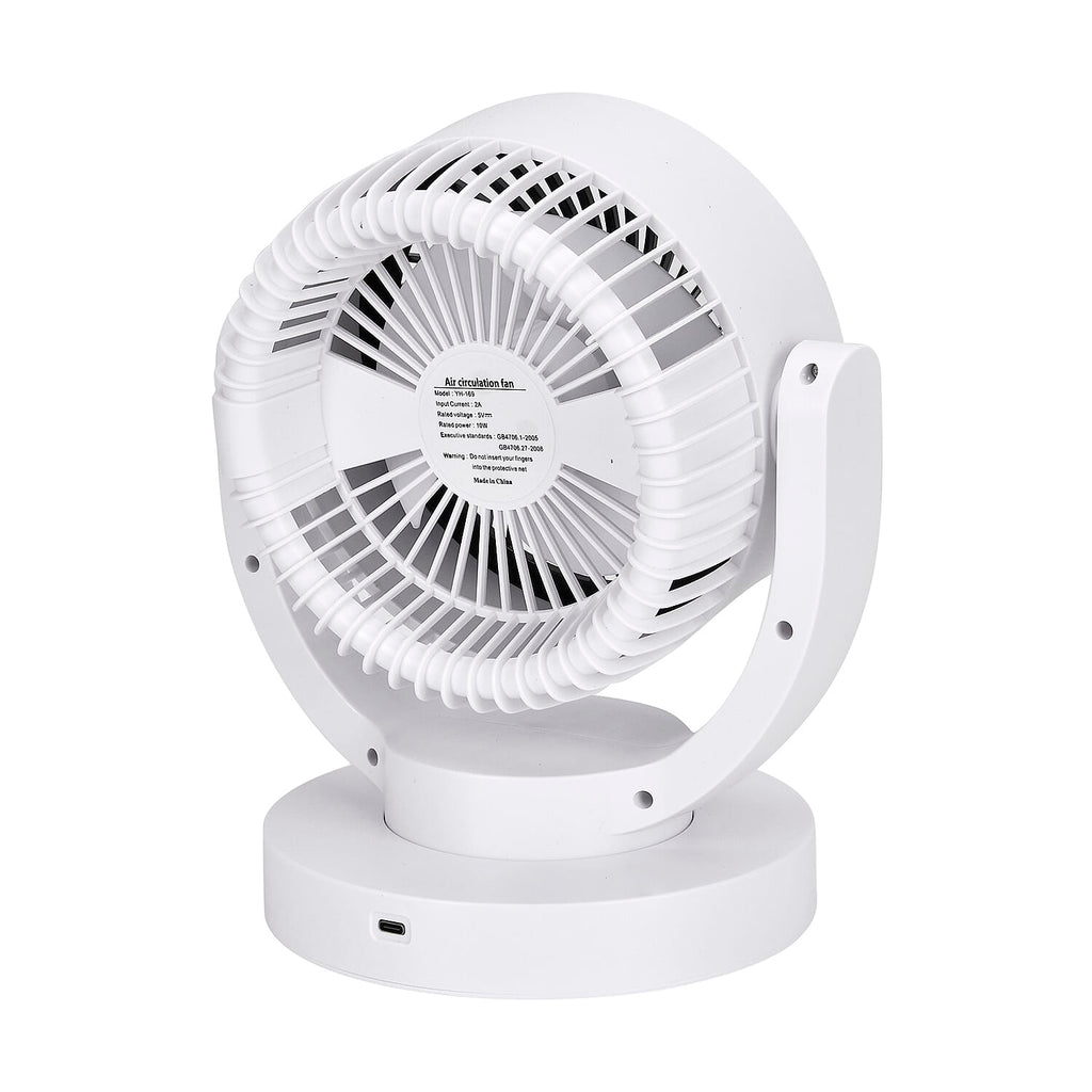 Air Circulation Fan with 3 Speed Modes (2000mAh Battery) - White