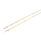 Set of 3 shiny Crystal Beaded Eyeglass Chains with 20pcs Rubber Rings - Brown & Silver