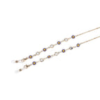 Set of 3 shiny Crystal Beaded Eyeglass Chains with 20pcs Rubber Rings - Brown & Silver