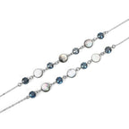 Set of 3 Shiny Crystal Beaded Eyeglass Chains with 20pcs Rubber Rings - Green & Silver