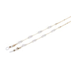 Set of 3 Shiny Crystal Beaded Eyeglass Chains with 20pcs Rubber Rings - Green & Silver