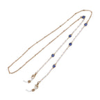 Set of 3 Shiny Crystal Beaded Eyeglass Chains with 20pcs Rubber Rings - Green & Silver