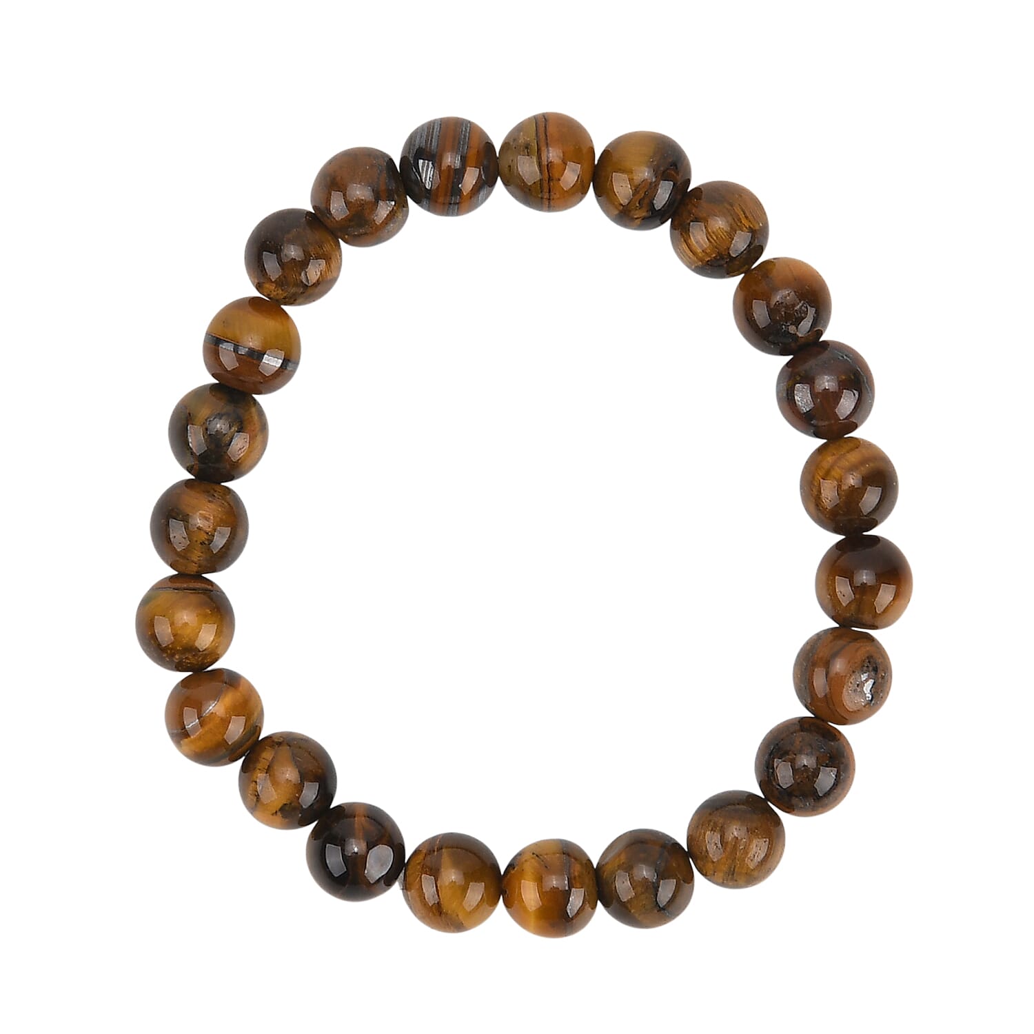80 Genuine Gemstone Frame Collection with Bracelet (Size 7 Stretchable) - Tiger Eye