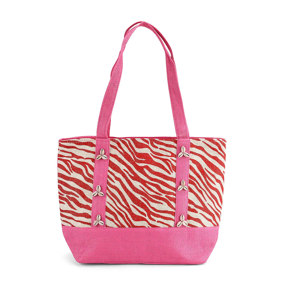 Fashionable Zebra Print Tote Bag - Pink