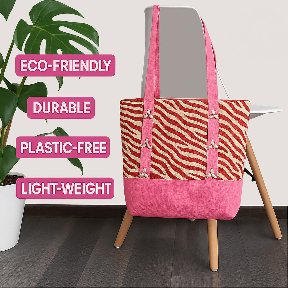 Fashionable Zebra Print Tote Bag - Pink